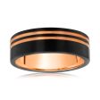 Black And Rose Gold 8mm Tungsten Ring Online Sale