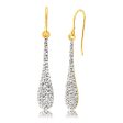 9ct Yellow Gold Silver Filled Crystal Long Drop Earrings Online Sale