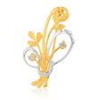 9ct Two Tone Zirconia Flower Bouquet Brooch on Sale