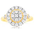 9ct Yellow Gold 0.15 Carat Diamond Ring with 25 Diamonds Online Hot Sale