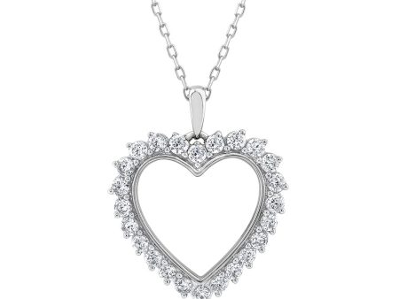 10ct White Gold Luminesce Lab Grown Heart 0.95Carat Diamond Pendant For Discount