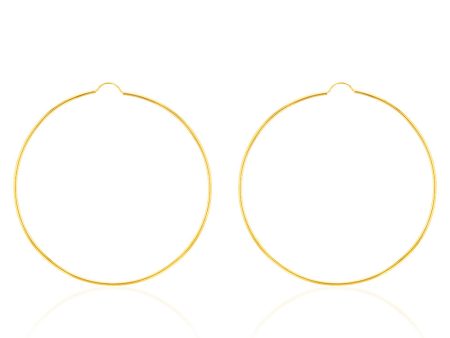 9ct Yellow Gold 60mm Plain Hoop Earrings Online Hot Sale