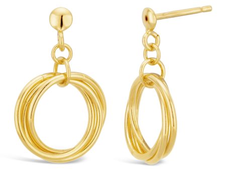 9ct Gold Filled Twist Circle Stud Earrings on Sale