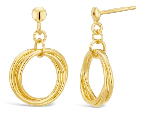 9ct Gold Filled Twist Circle Stud Earrings on Sale