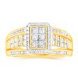 9ct Yellow Gold 1 2 Carat Diamond Ring set with 86 Round Brilliant Cut Diamonds Online