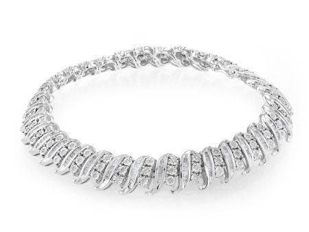 Sterling Silver 2 Carat Diamond 19.5cm  Bracelet Sale