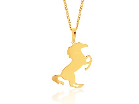 9ct Yellow Gold Silver Filled Horse Pendant on Sale