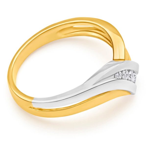 9ct Yellow Gold & White Gold  Anari  Ring With 0.1 Carats Of Diamonds Discount