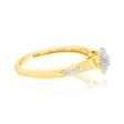 9ct Yellow Gold 1 10 Carat Diamond Heart Shaped Ring For Cheap