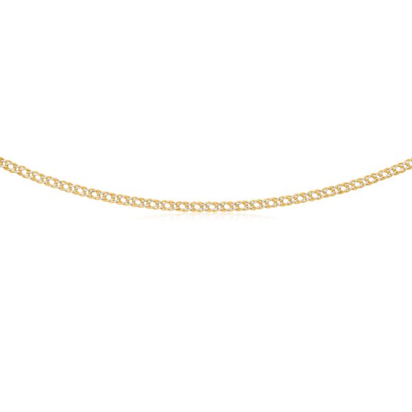 9ct Two-Tone Gold Filled 45cm Double Curb Chain Fashion