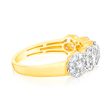 14ct Yellow Gold 0.95 Carat Diamond Ring with 5 Round Brilliant Cut Diamonds Surrounded by Diamond Halos Hot on Sale