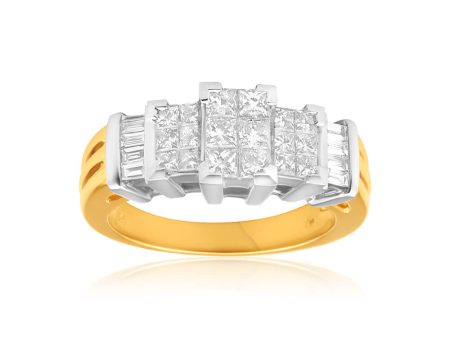 14ct Yellow Gold  Eminence  Ring With 1 Carat Of Diamonds Supply