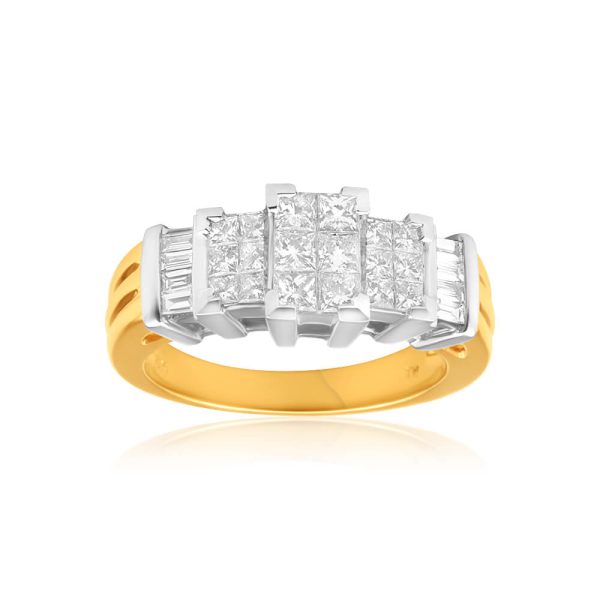 14ct Yellow Gold  Eminence  Ring With 1 Carat Of Diamonds Supply