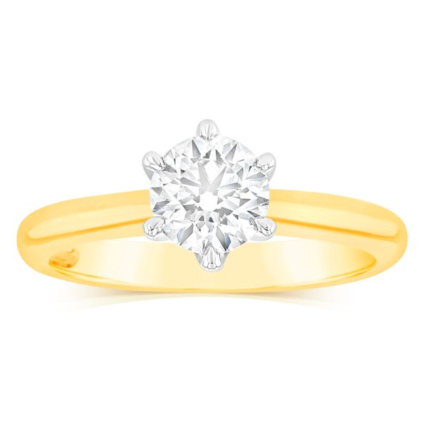 18ct 0.70 Carat Diamond Solitaire Ring with 6 Claw Knife Edge Setting Discount