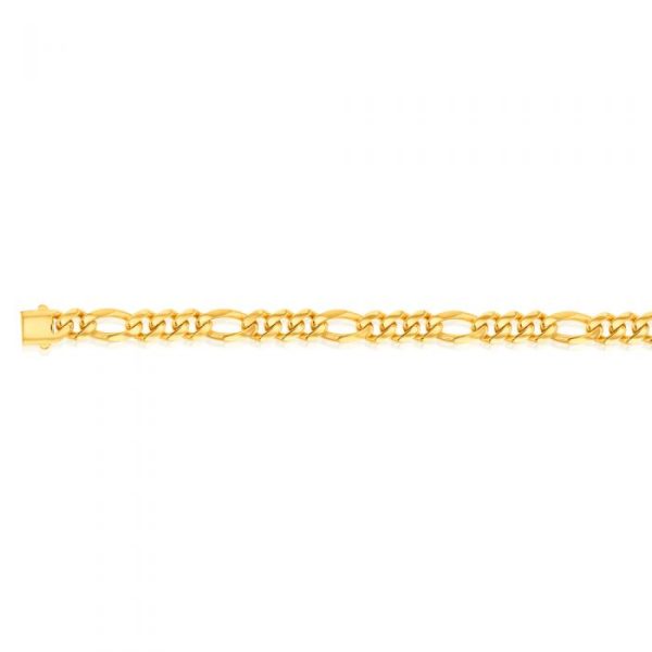 9ct Yellow Gold 1:3 Figaro 19.10cm Bracelet Online Hot Sale