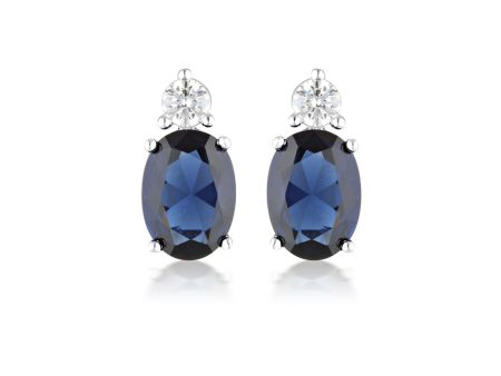 Georgini Aurora Sterling Silver Australis Sapphire Earrings Fashion