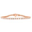 18ct Rose Gold 3 Carat Diamond Tennis 17.5cm Bracelet Online Sale