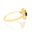 9ct Yellow Gold 0.65Ct Natural Sapphire Ring in 12 Diamonds on Sale