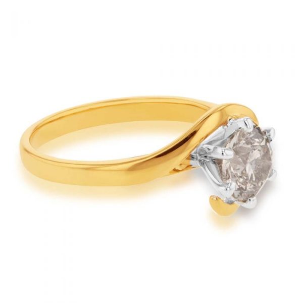 18ct Yellow Gold Solitaire Ring With 1.5 Carat Australian Diamond Hot on Sale