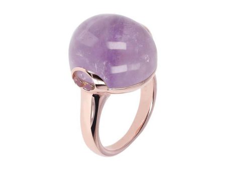 Bronzallure Rose Gold Plated Alba Lavander Amethyst Ring - No Resize Sale