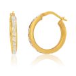 9ct Yellow Gold Silver Filled Diamond Cut 15mm Hoops Earrings on Sale