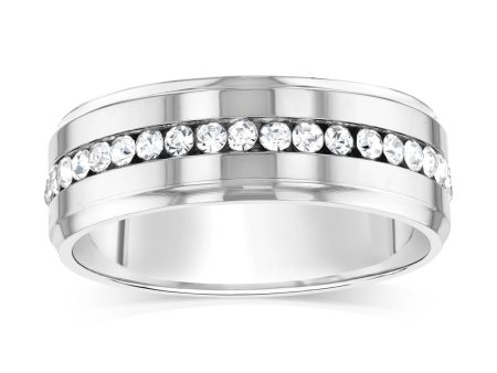 Stainless Steel Zirconia Channel Ring Online Hot Sale