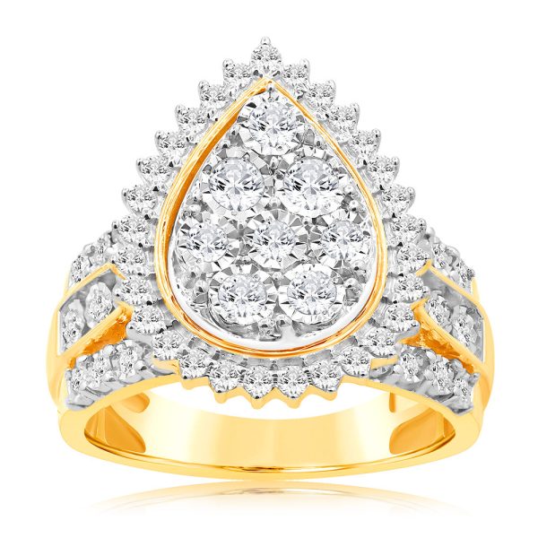 9ct Yellow Gold 1 Carat Pear Shape Diamond Ring Online