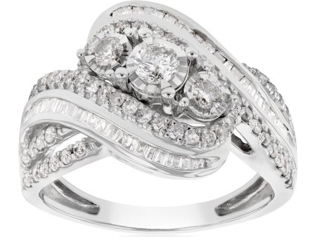 10ct White Gold 1 Carat Diamond Ring Cheap