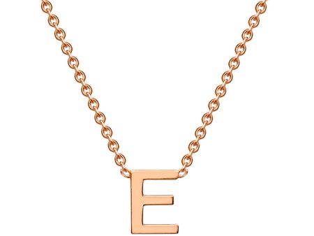 9ct Rose Gold Initial  E  Pendant on 43cm Chain Online Sale