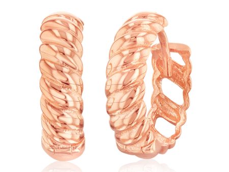 9ct Rose Gold Patterned 10.5mm Hoop Earrings Online