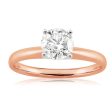 14ct Rose Gold Solitaire Ring With 1 Carat Of Diamonds on Sale