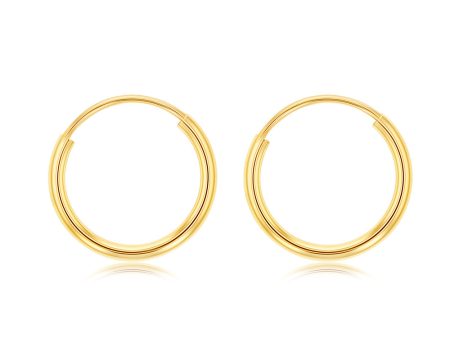 9ct Yellow Gold 10mm Sleeper Earrings on Sale