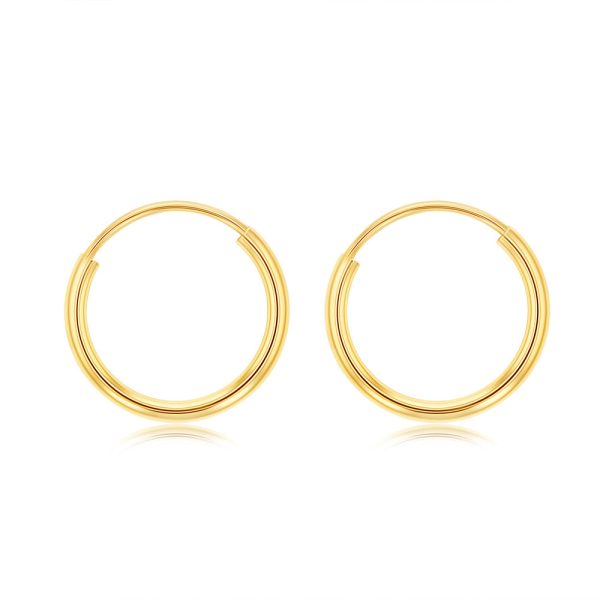 9ct Yellow Gold 10mm Sleeper Earrings on Sale