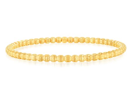 9ct Yellow Gold 4mm Bubble 65mm Bangle For Cheap