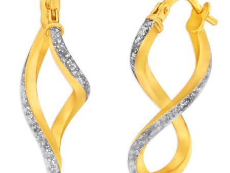 9ct Yellow Gold Silver Filled Stardust Fancy Infinity Enamel Hoop Earrings Supply