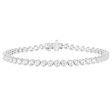 14ct White Gold 3.80 Carats Diamond Tennis Bracelet With 46 Brilliant Diamonds 17.5cm Online now