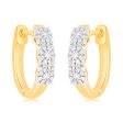 9ct Yellow Gold 1 10 Carat Diamond Hoop Earrings set with 54 Round Brilliant Cut Diamonds Hot on Sale