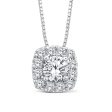 10ct White Gold Luminesce Lab Grown 1 2 Carat Diamond Pendant For Cheap