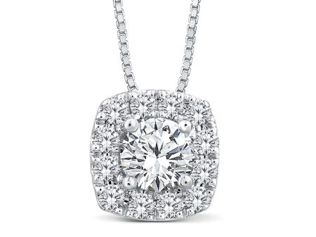 10ct White Gold Luminesce Lab Grown 1 2 Carat Diamond Pendant For Cheap