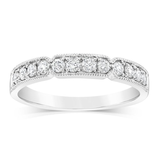 9ct White Gold Channel Set Ring in 0.30 Carat Natural Diamonds Supply