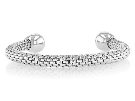 Stainless Steel Textured Open Fancy Bangle Cheap