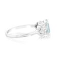 9ct White Gold Natural Aquamarine And Diamond Ring Online Hot Sale