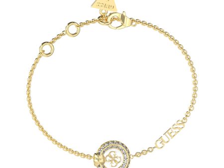 Guess Gold Plated Stainless Steel 4G Logo Knot Mini Bracelet For Sale