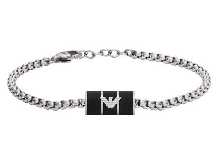 Emporio Armani Stainless Steel Black Matte Lacquer Bracelet Online