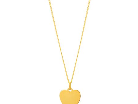 9ct Yellow Gold Silver Filled Plain Heart Pendant in 12mm For Discount