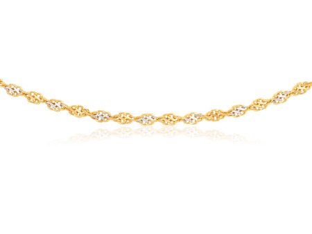 9ct Two-Tone Gold Filled 45cm Singapore Link Chain Supply