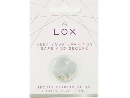 Lox Silver Tone Secure Earring Backs Two Pairs Pack Discount