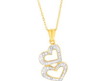 1 10 Carat Diamond Heart Pendant in Gold Plated Silver Online now