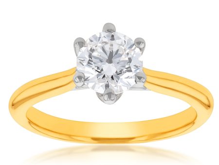 18ct Yellow Gold 1 Carat Diamond Solitaire Ring Discount