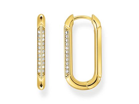 Thomas Sabo Yellow Gold-Plated Sterling Silver Heritage CZ Oval Hoop Earrings on Sale